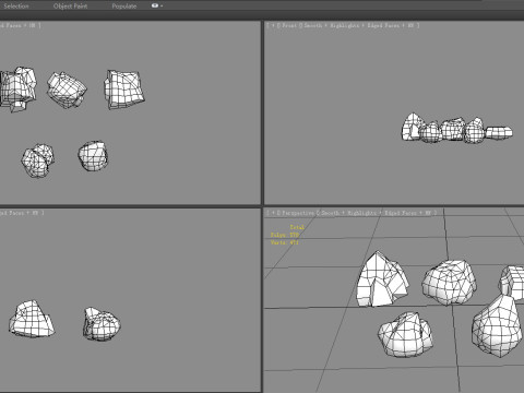Small stones - Cartoon rocks Modello 3D