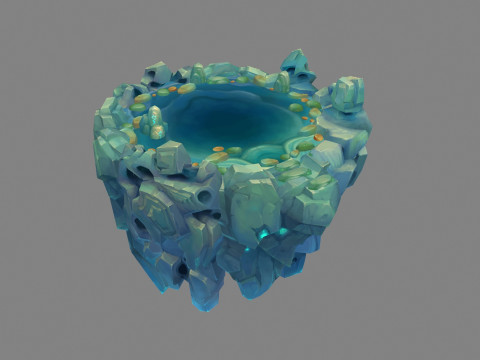 Suspended stone - Floating rock - Magic Stone - Taihu stone Modello 3D