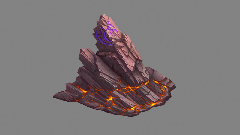 Magic Rune Stone - Magma stone - volcanic rock 3D Model .c4d .max .obj .3ds .fbx .stl .blend 