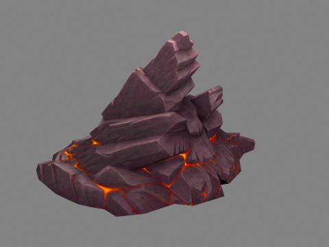 Magic Rune Stone - Magma stone - volcanic rock 3D Model