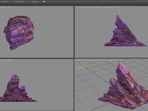 Magic Rune Stone - Magma stone - volcanic rock 3D Model