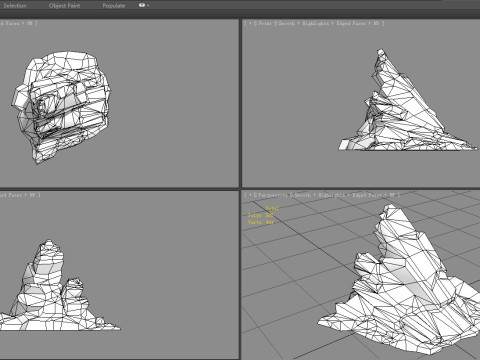 Magic Rune Stone - Magma stone - volcanic rock 3D Model
