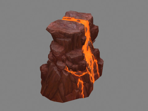 Magma stone - volcanic rock - B Model 3D