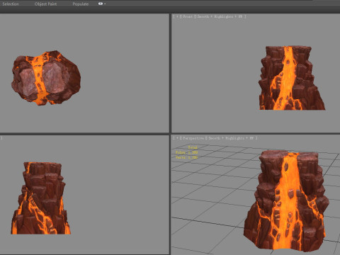 Magma stone - volcanic rock - B Model 3D