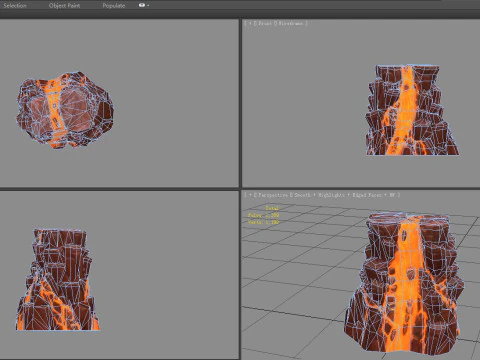 Magma stone - volcanic rock - B 3D Model