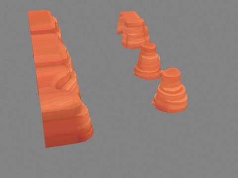 Cartoon desert mountains - rock - cave - stone 3D Model