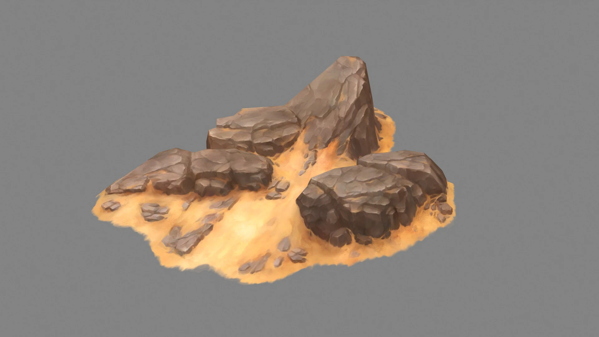 Desert mountains - stone - Desert boulder - Desert rock piles 3D Model .c4d .max .obj .3ds .fbx .stl .blend 