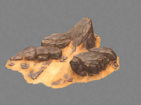 Desert mountains - stone - Desert boulder - Desert rock piles 3D Model