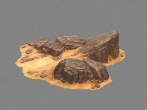 Desert mountains - stone - Desert boulder - Desert rock piles 3D Model