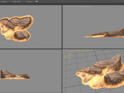 Desert mountains - stone - Desert boulder - Desert rock piles 3D Model