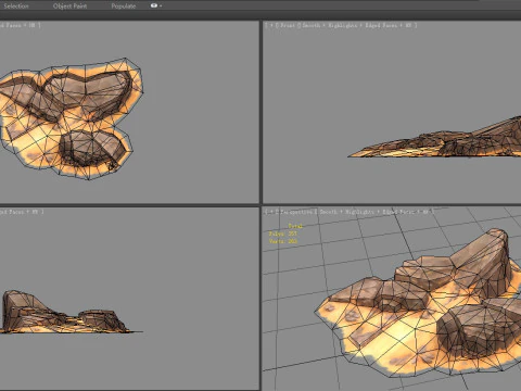 Desert mountains - stone - Desert boulder - Desert rock piles 3D Model