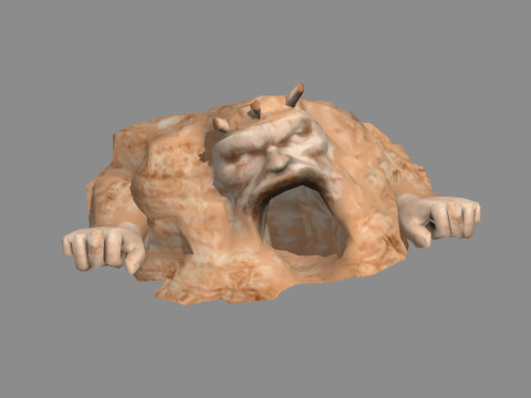 Entrance to a mysterious cave in the desert - Cave - Dungeons 3D Model