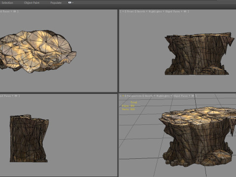 Desert cave stone walls - cliff - Desert boulder - Desert rock 3D Model