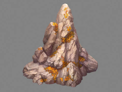 Yaprak d&ouml;ken kayalar - dağlar - kaya - taş 3D Model