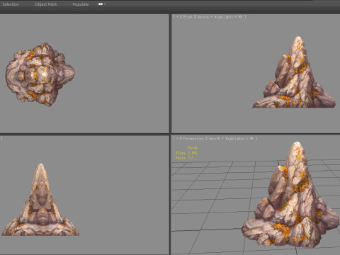 Deciduous boulders - mountains - rock - stone 3D 모델
