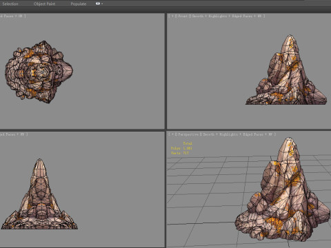 Deciduous boulders - mountains - rock - stone 3D 모델