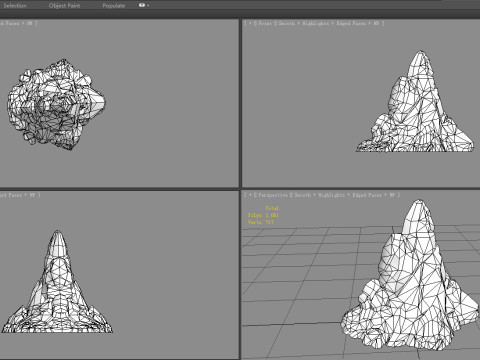 Deciduous boulders - mountains - rock - stone 3D 모델
