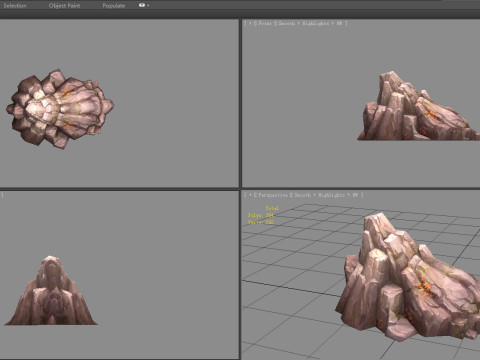 Deciduous boulders - rock - stone 3D Model