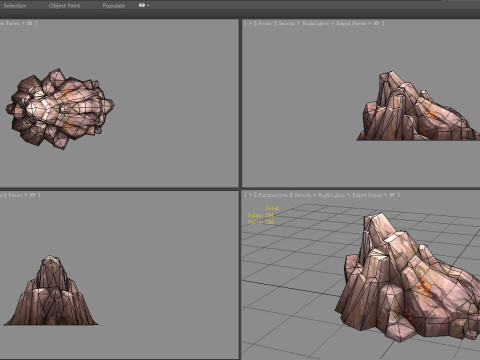 Deciduous boulders - rock - stone 3D Model