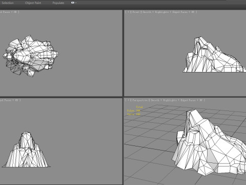 Deciduous boulders - rock - stone 3D Model