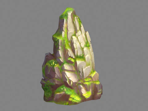 Massi di muschio - A - montagne - roccia - pietra Modello 3D