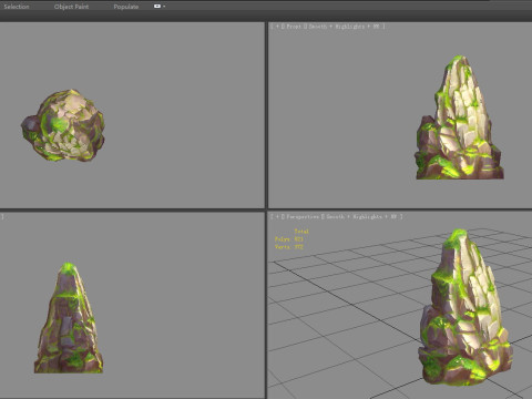 Moss boulders - A - mountains - rock - stone 3D-Modell