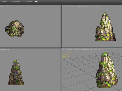 Moss boulders - A - mountains - rock - stone 3D-Modell