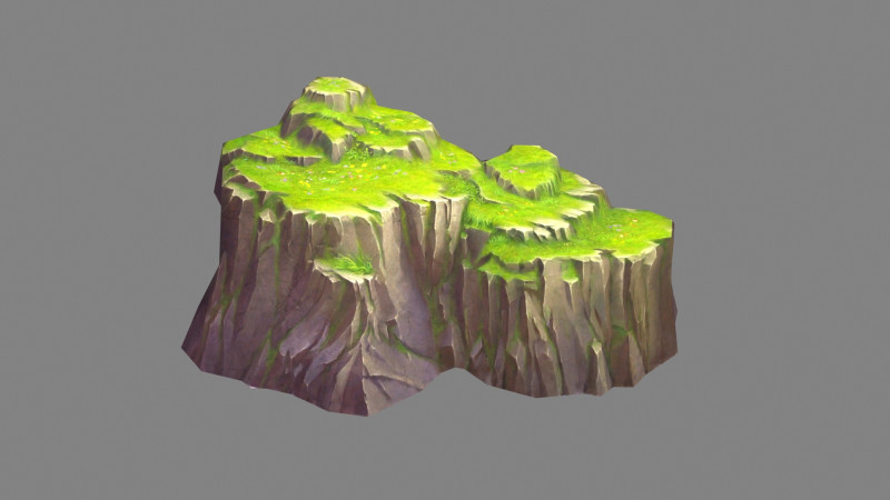 Moss boulders - B - mountains - rock - stone 3D Модель .c4d .max .obj .3ds .fbx .stl .blend 