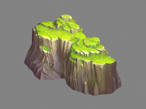 Moss boulders - B - mountains - rock - stone 3D Модель
