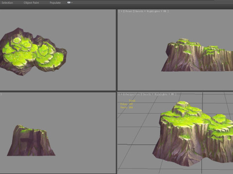 Moss boulders - B - mountains - rock - stone 3D Модель