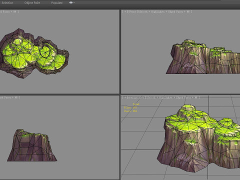 Moss boulders - B - mountains - rock - stone 3D Модель