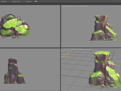 Moss boulders - C - mountains - rock - stone 3D Model