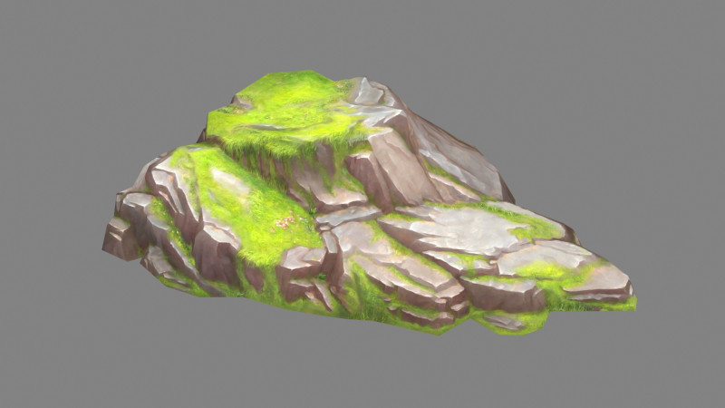 Moss boulders - D - mountains - rock - stone 3D Model .c4d .max .obj .3ds .fbx .stl .blend 