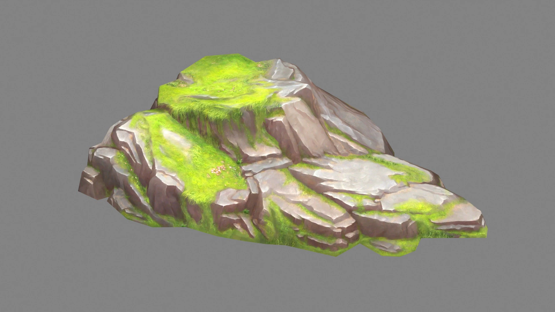 Moss boulders - D - mountains - rock - stone 3D Model .c4d .max .obj .3ds .fbx .stl .blend 