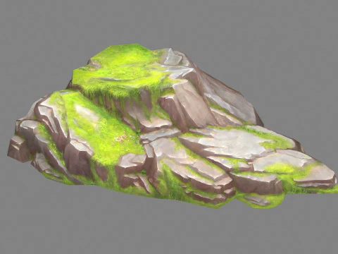 Yosun kayaları - D - dağlar - kaya - taş 3D Model