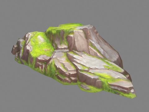 Moss boulders - D - mountains - rock - stone 3D Model