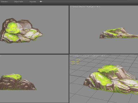 Moss boulders - D - mountains - rock - stone 3D Model