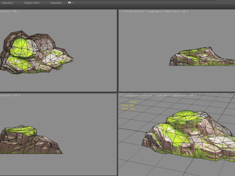 Moss boulders - D - mountains - rock - stone 3D Model