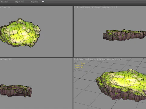 Moss boulders - rock - stone 3D Model
