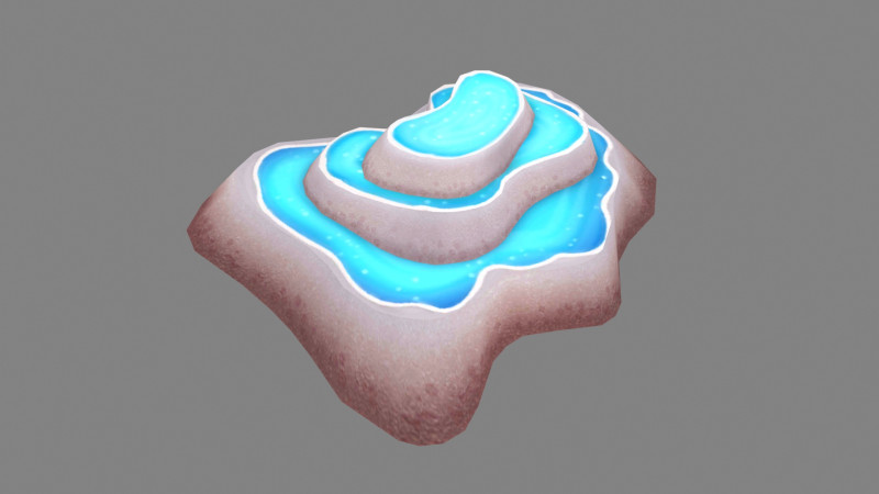 Cartoon Pond Mountain - hot spring - rock - stone 3D 모델 .c4d .max .obj .3ds .fbx .stl .blend 