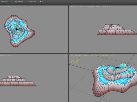 Cartoon Pond Mountain - hot spring - rock - stone 3D 모델
