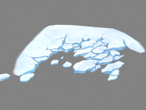 Cartoon Snow Mountain Ice Cubes - glaciers 3D Model