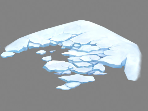 Cartoon Snow Mountain Ice Cubes - glaciers 3D-Modell