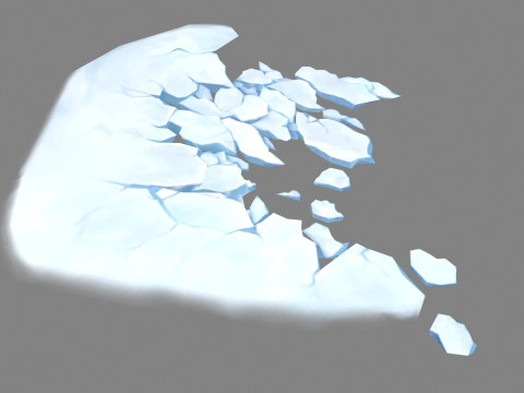 Cartoon Snow Mountain Ice Cubes - glaciers 3D-Modell