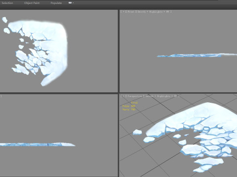 Cartoon Snow Mountain Ice Cubes - glaciers 3D-Modell