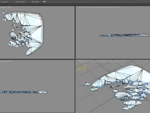 Cartoon Snow Mountain Ice Cubes - glaciers 3D-Modell