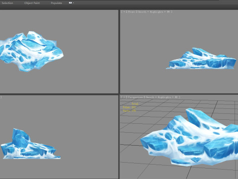 Frozen stones - Cartoon Snow stones - glaciers - rock 3D 模型