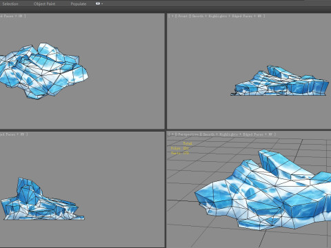 Frozen stones - Cartoon Snow stones - glaciers - rock 3D 模型