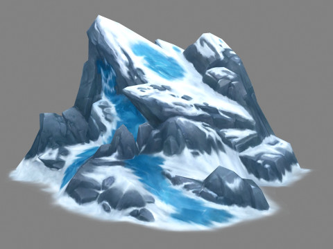 Frozen boulders - mountains - Snow stones - glaciers - rock 3D 模型