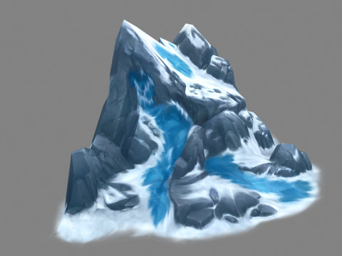 Frozen boulders - mountains - Snow stones - glaciers - rock Modèle 3D